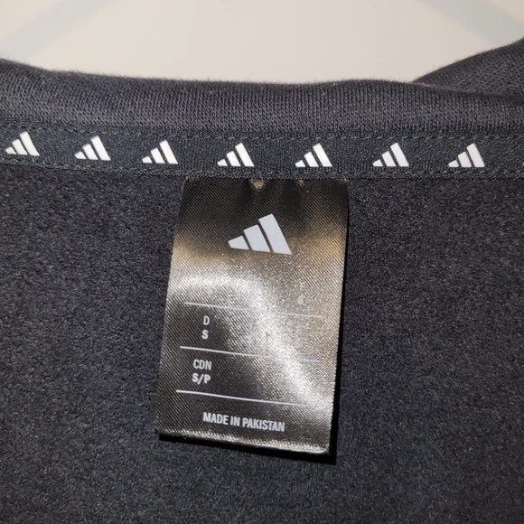 Adidas 3 Stripe Quarter Zip Pullover Black Athletic Top Mens Small - Picture 4 of 8
